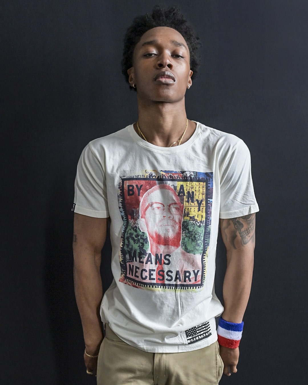 BHT - Malcolm X 'By Any Means' White Tee