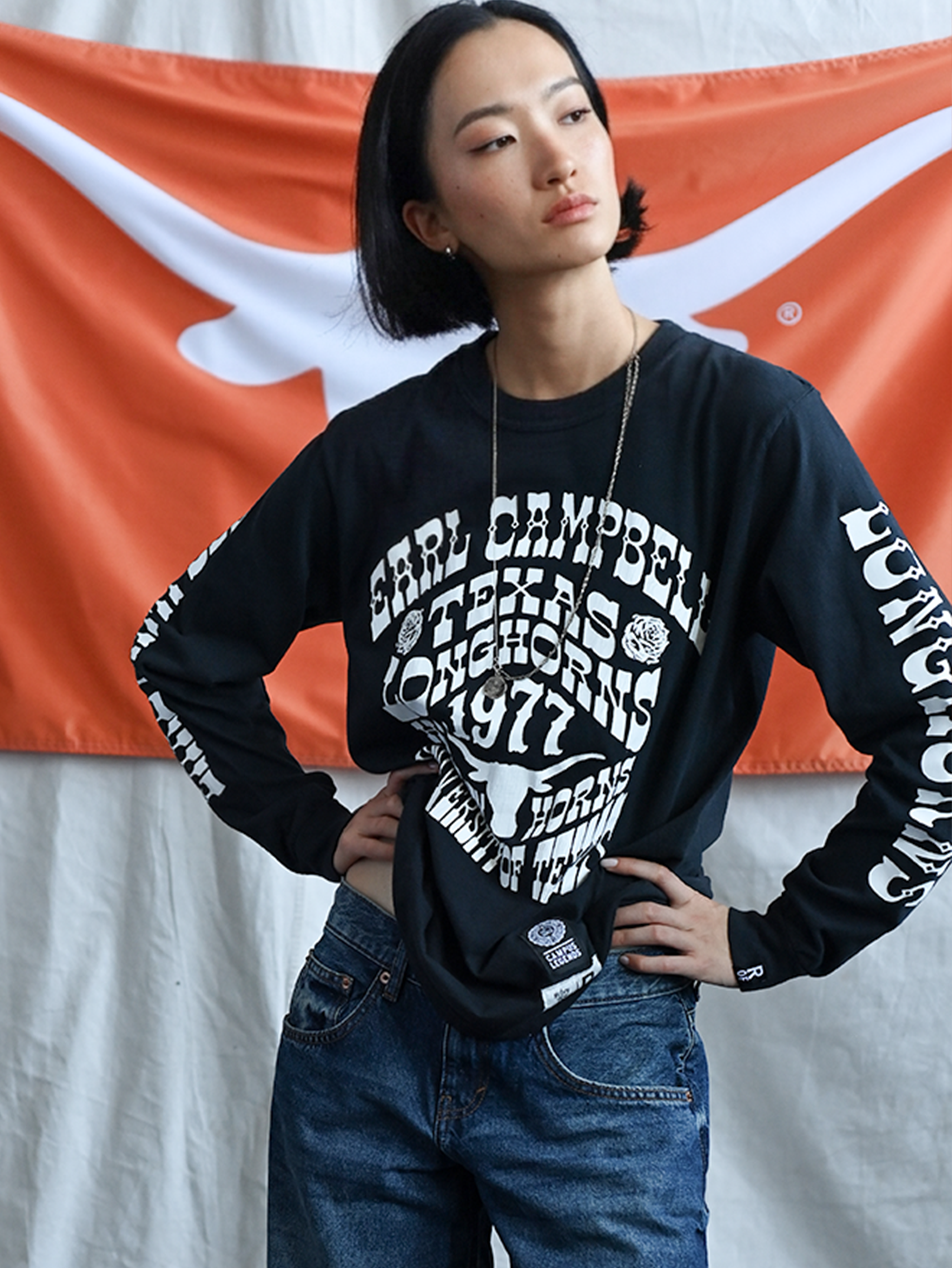 UT - Earl Campbell Longhorns Black Long Sleeve Tee