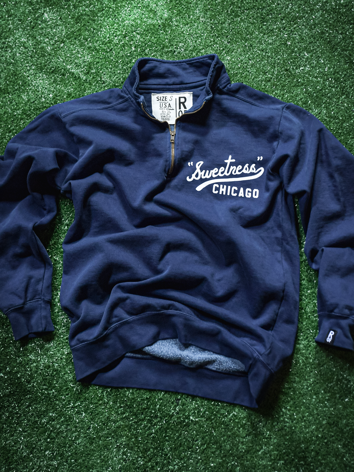 Walter Payton Chicago Navy Quarter-Zip Sweatshirt
