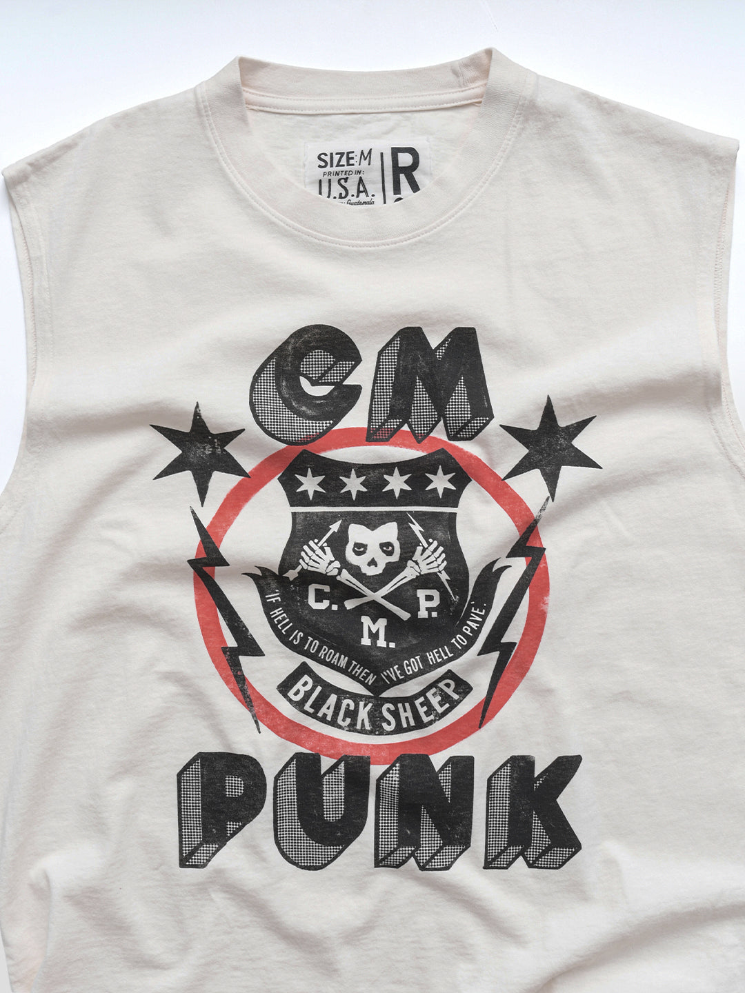 CM Punk 'Black Sheep' White Muscle Tee