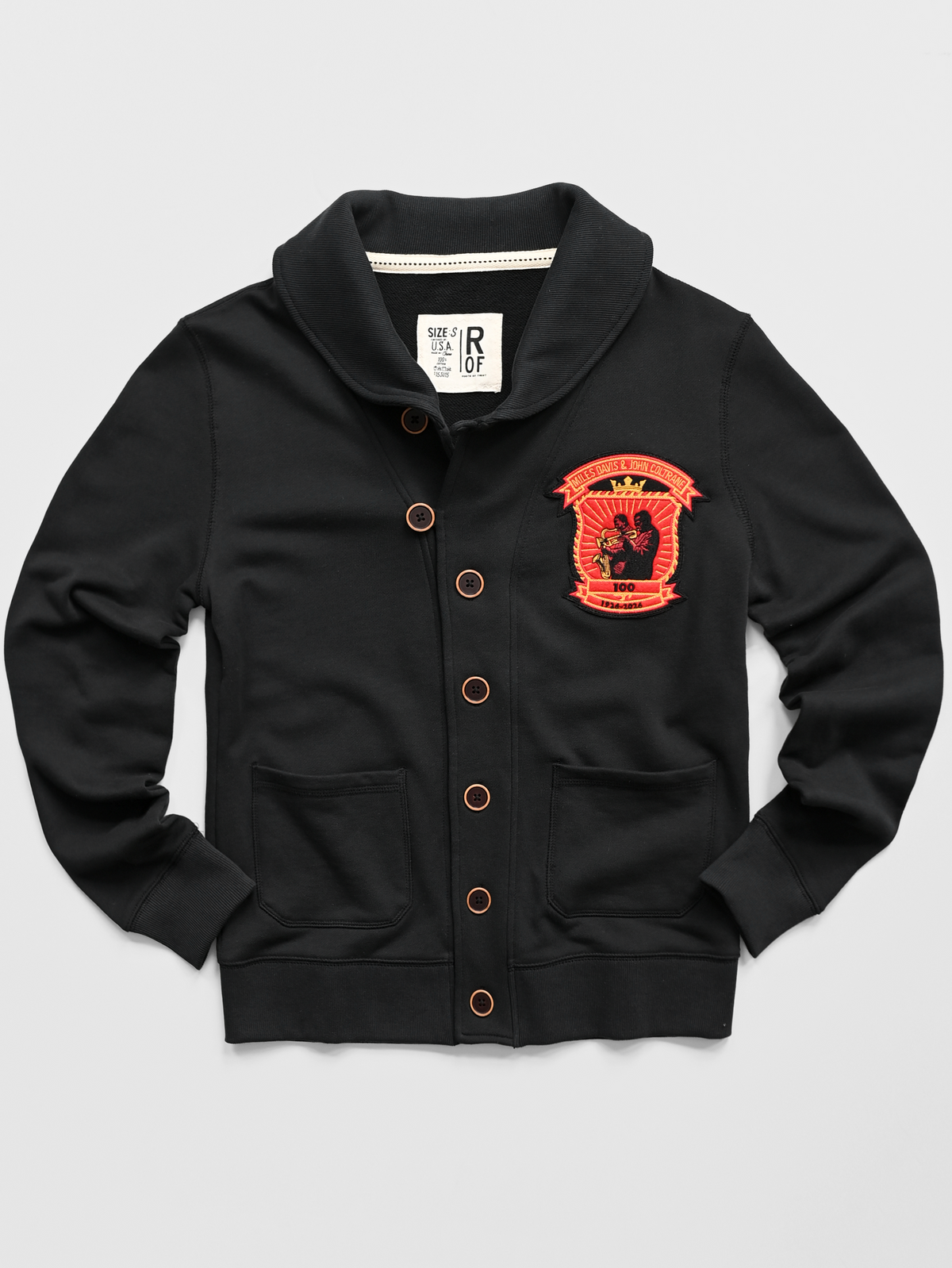 Miles Davis x John Coltrane 100 Years Black Cardigan