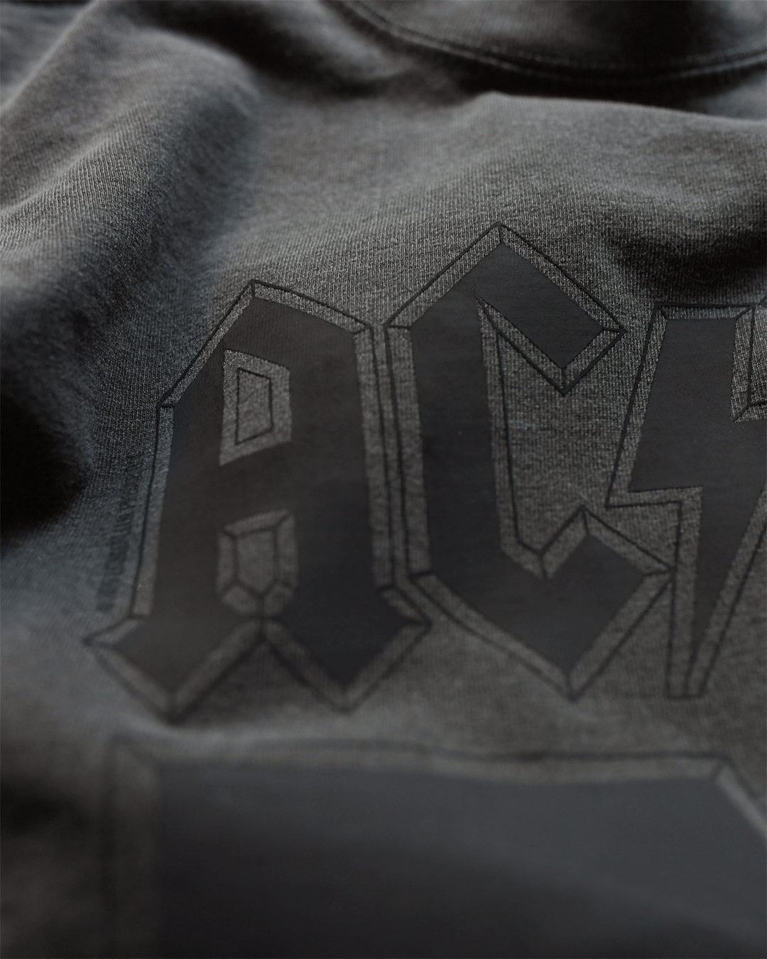AC/DC '77 Charcoal Heavyweight Tee - Roots of Fight Canada