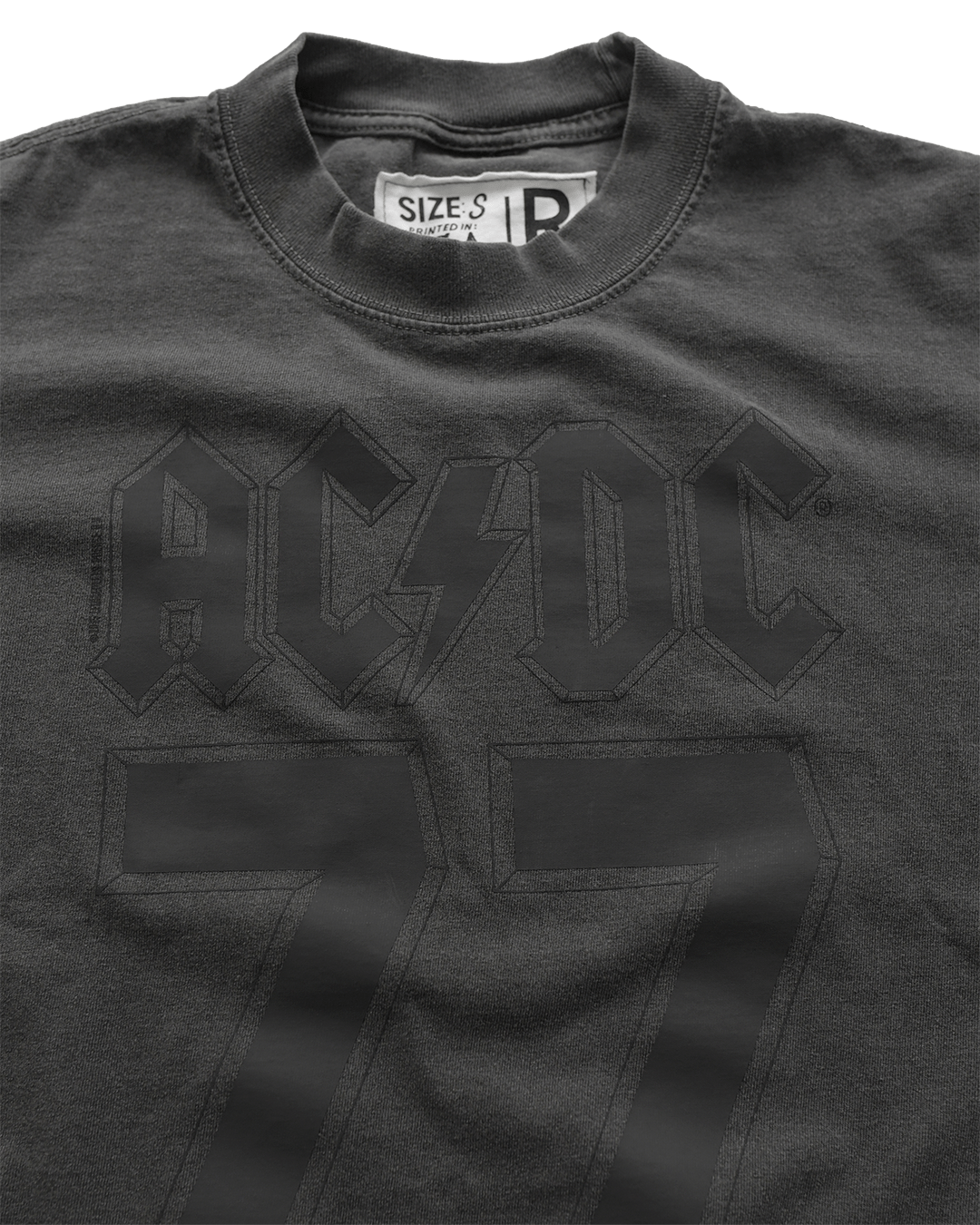 AC/DC '77 Charcoal Heavyweight Tee - Roots of Fight Canada