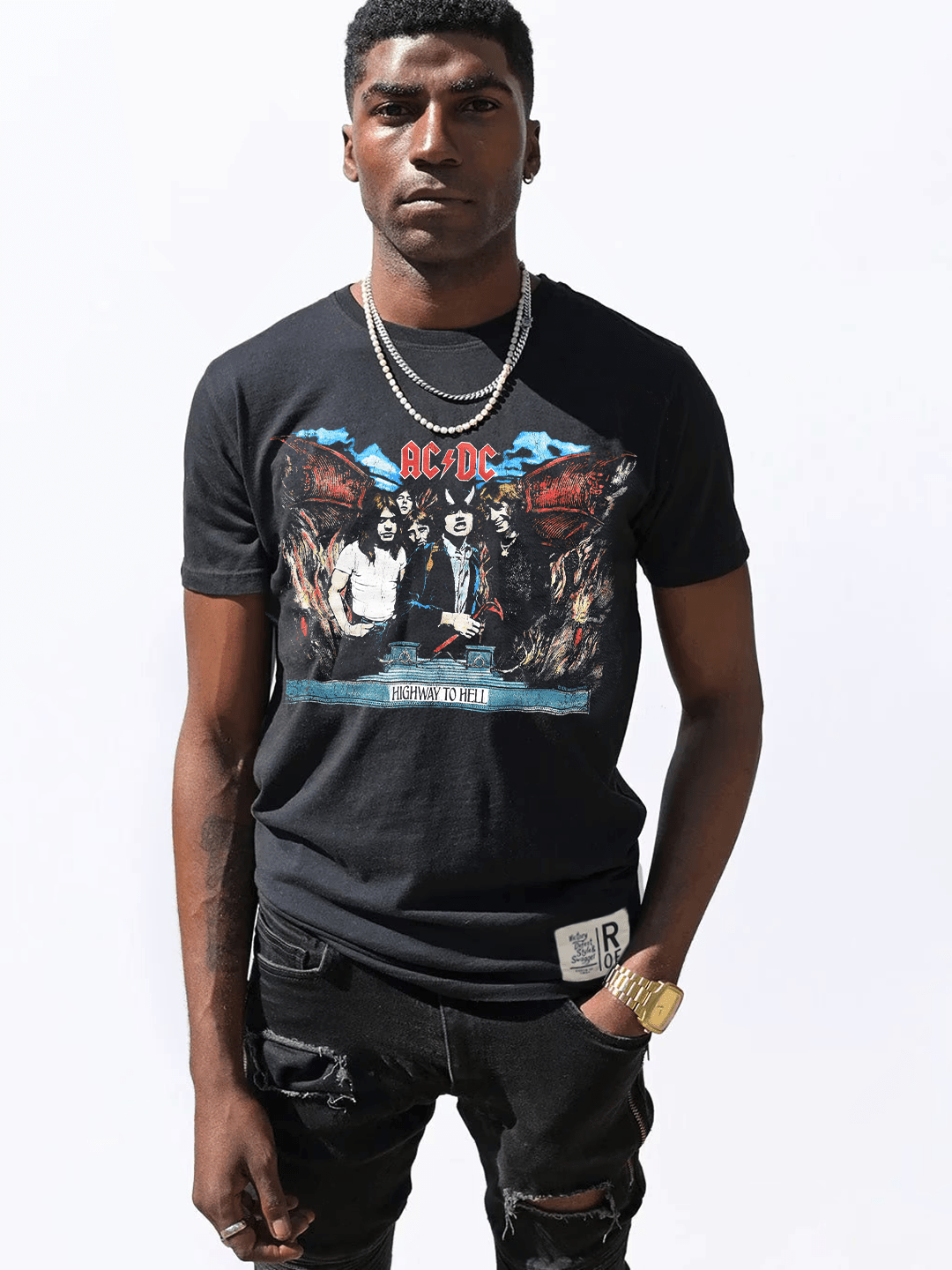 AC/DC Highway to Hell Black Tee - Roots of Fight Canada