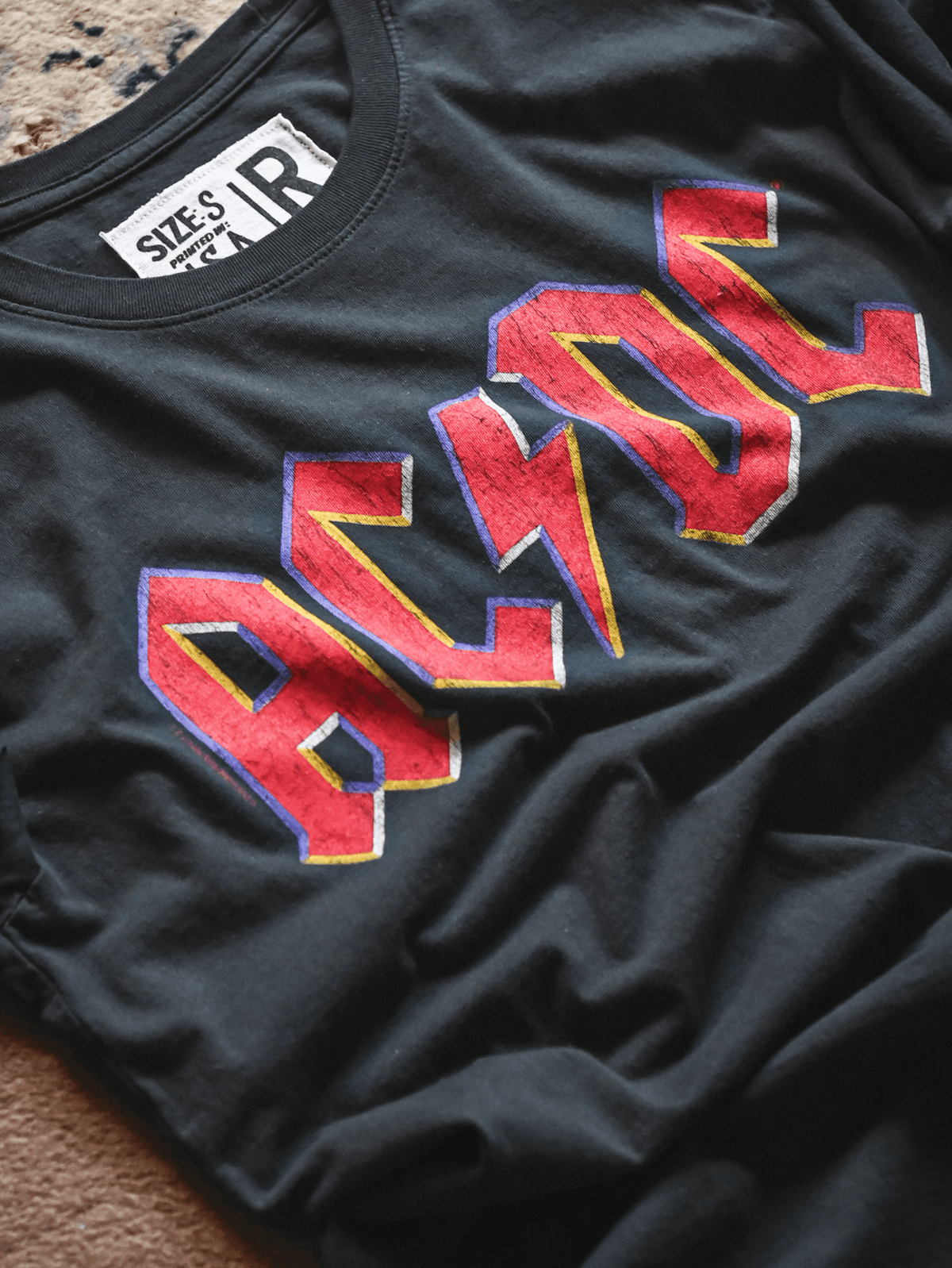 AC/DC Vintage Black Tee - Roots of Fight Canada