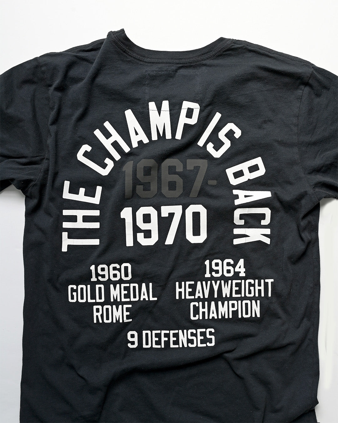 Ali Champ Is Back Black Tee - Roots of Fight Canada