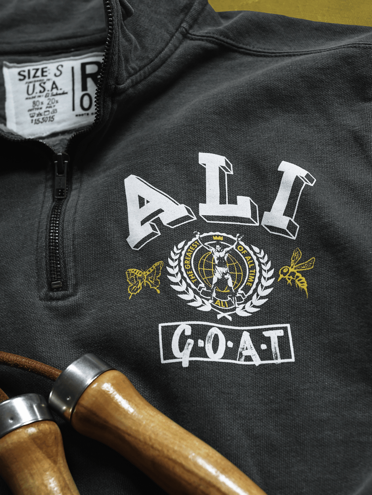 Ali GOAT Charcoal Quarter-Zip Sweatshirt - Roots of Fight Canada