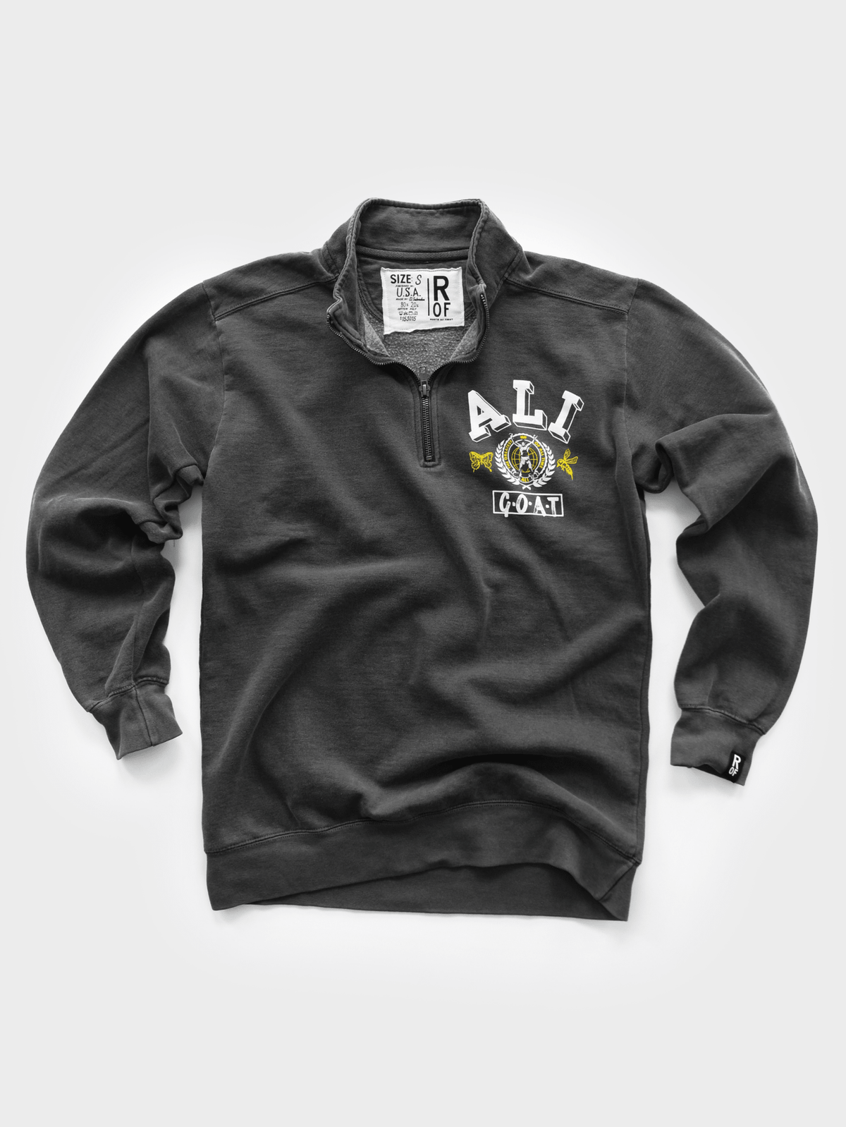 Ali GOAT Charcoal Quarter-Zip Sweatshirt - Roots of Fight Canada