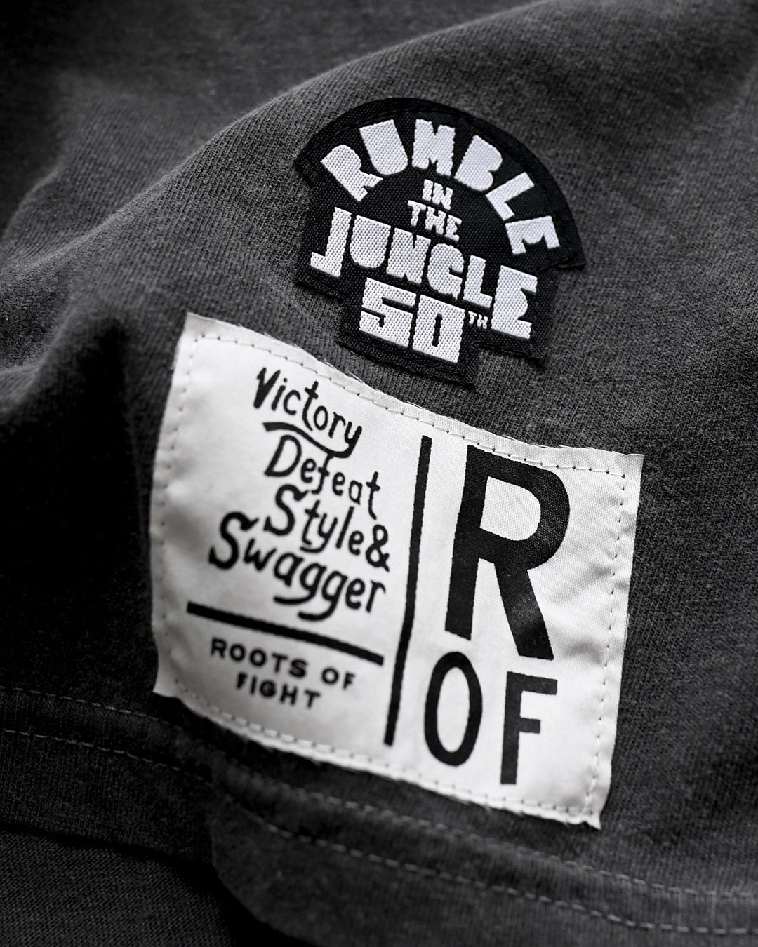 Ali Rumble in The Jungle Charcoal Long Sleeve Tee - Roots of Fight Canada