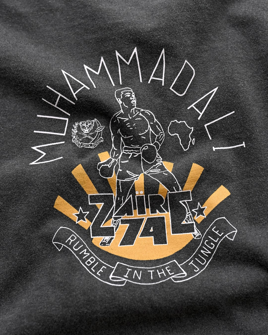 Ali Rumble in The Jungle Charcoal Long Sleeve Tee - Roots of Fight Canada