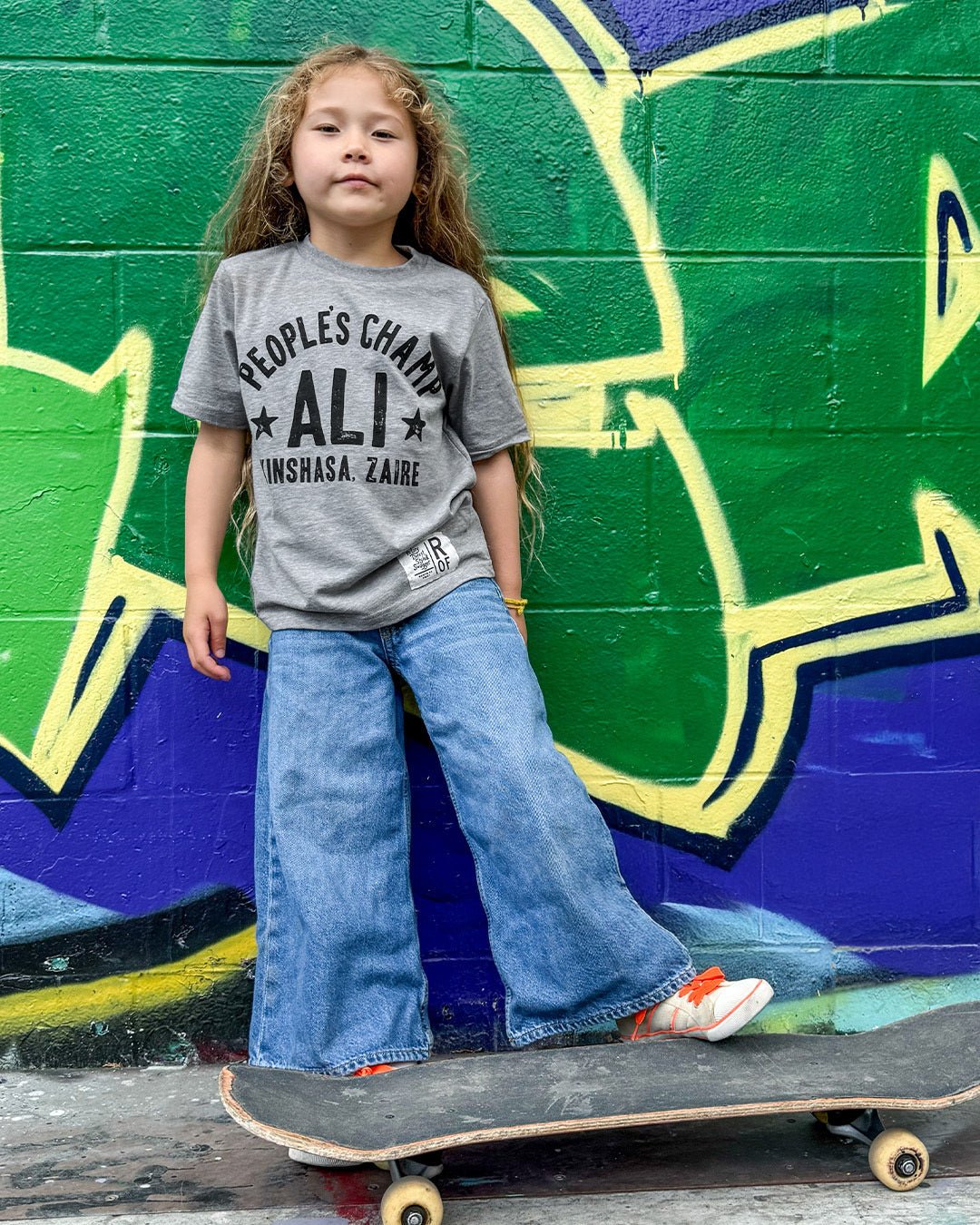 Ali Rumble Quote Grey Kid's Tee - Roots of Fight Canada