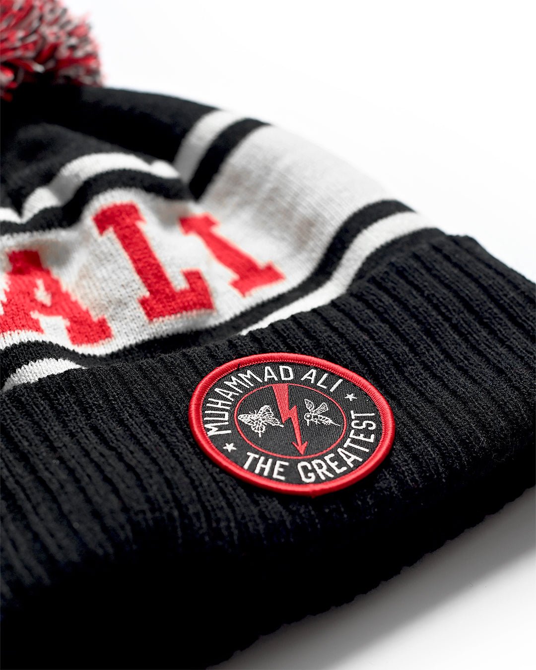 Ali "The Greatest" Black Pom Pom Beanie - Roots of Fight Canada