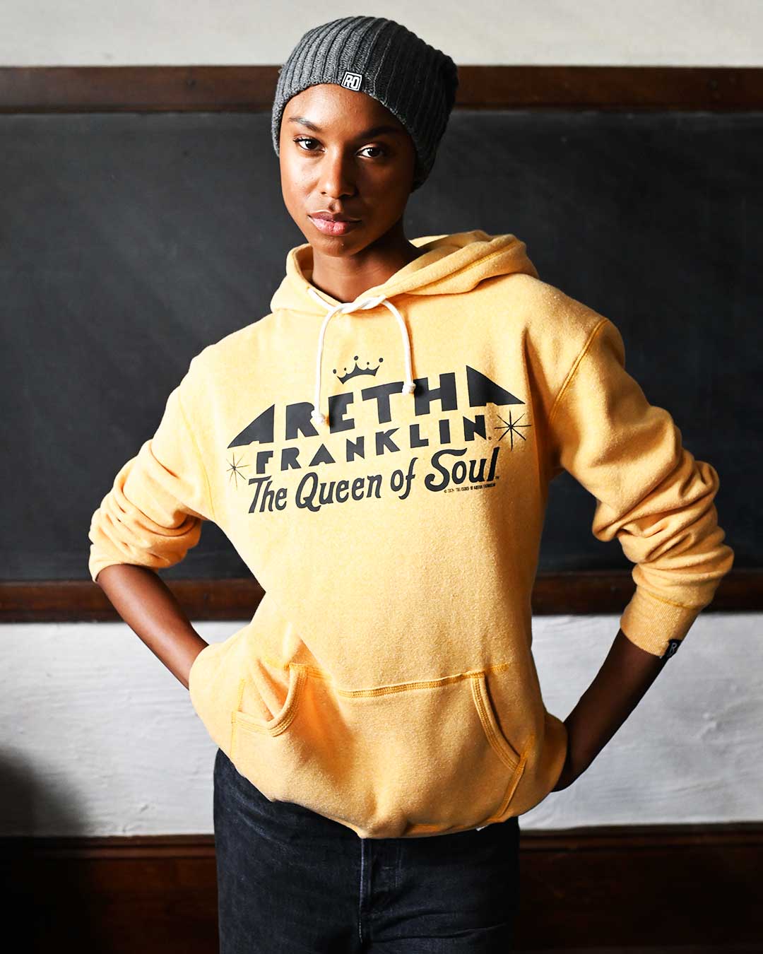 Aretha Franklin Queen of Soul Gold PO Hoody - Roots of Fight Canada