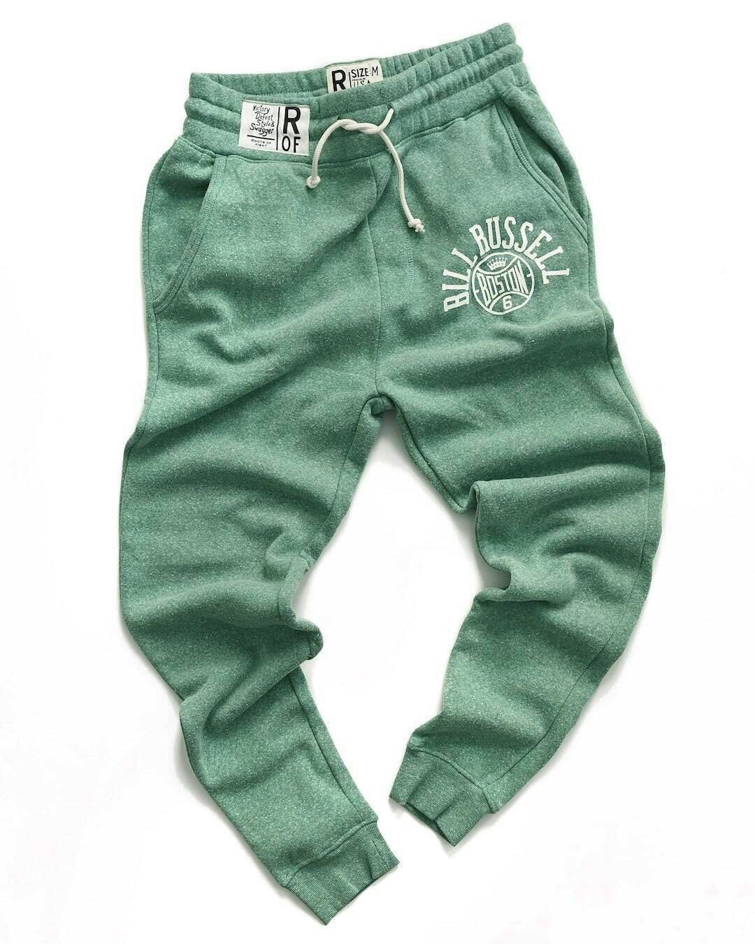 Bill Russell Boston #6 Green Sweatpants - Roots of Fight Canada