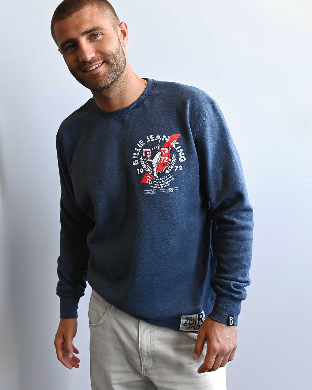 Billie Jean King Navy Sweatshirt - Roots of Fight Canada