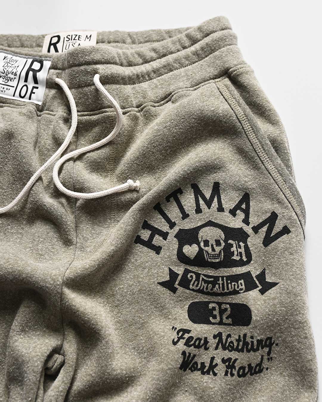 Bret Hart 'Fear Nothing' Olive Sweatpants - Roots of Fight Canada
