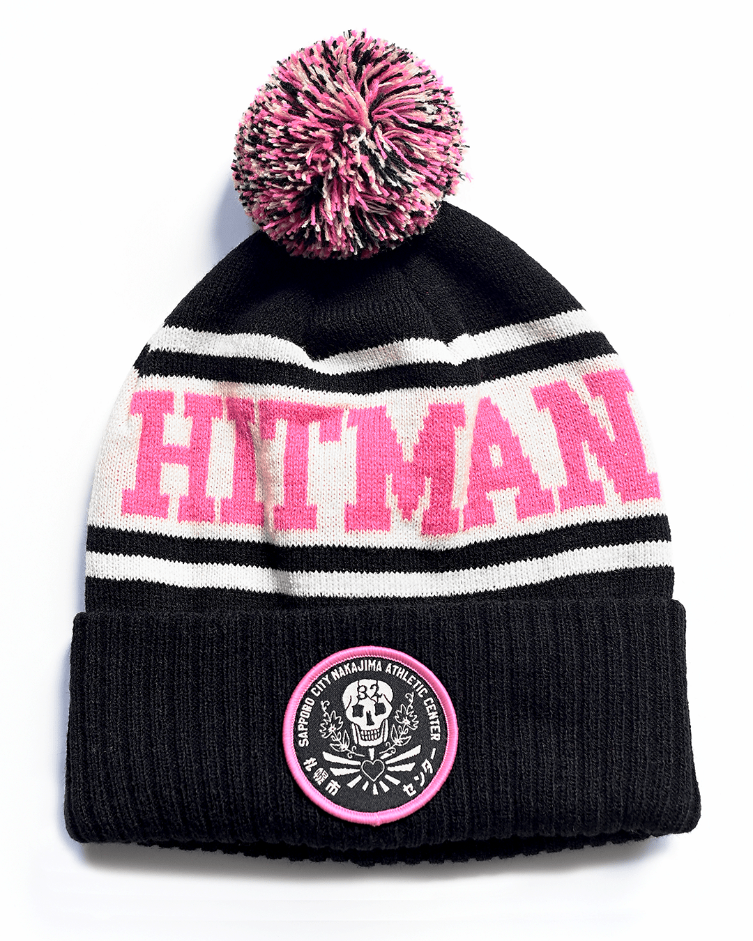 Bret Hart Hitman Black Pom Pom Beanie - Roots of Fight Canada