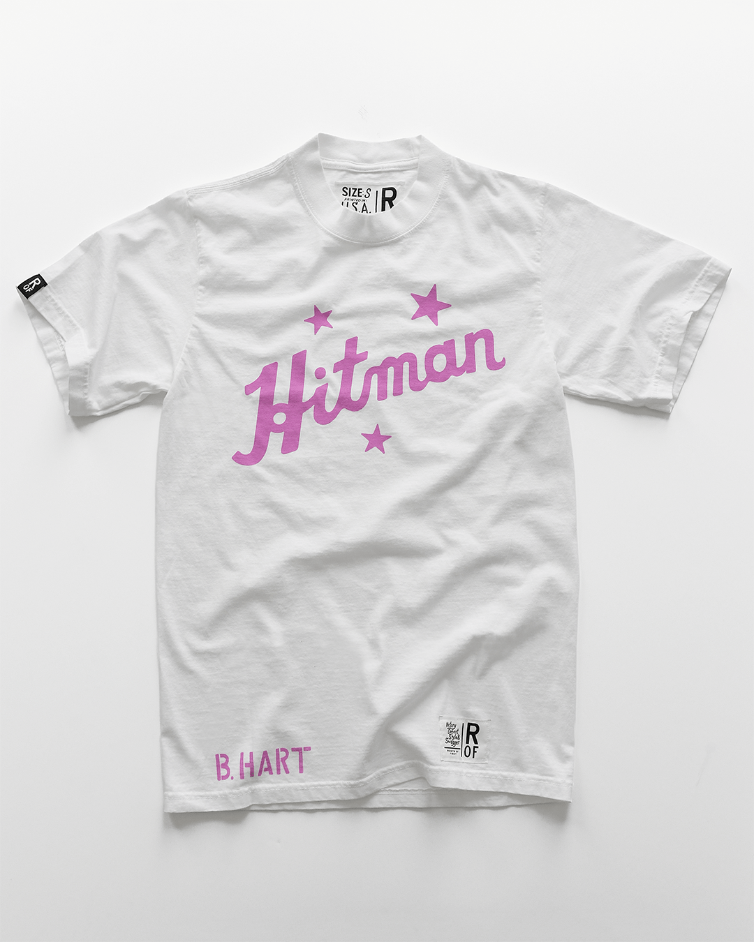 Bret Hart Hitman White Heavyweight Tee - Roots of Fight Canada