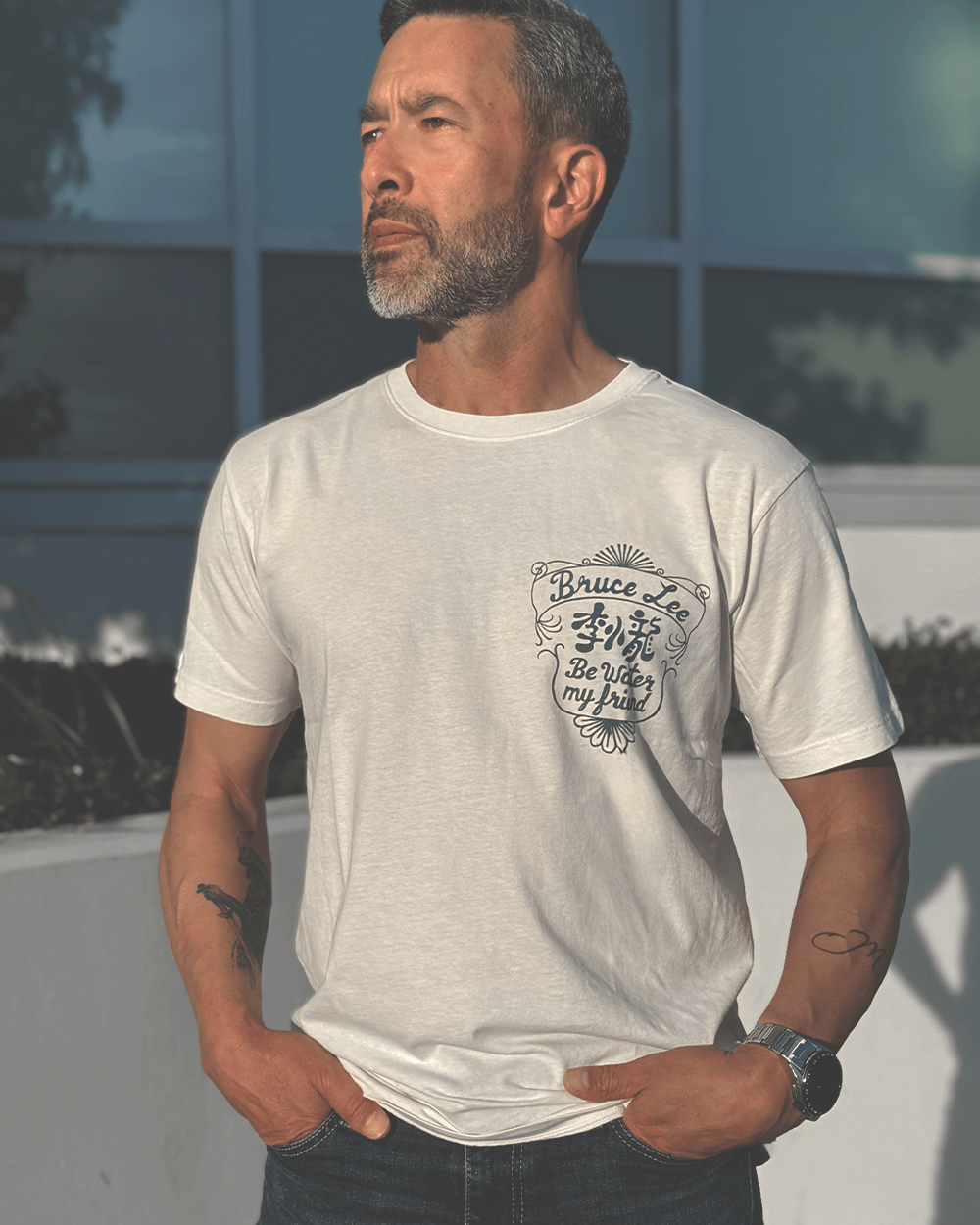 Bruce Lee Be Water White Tee - Roots of Fight Canada