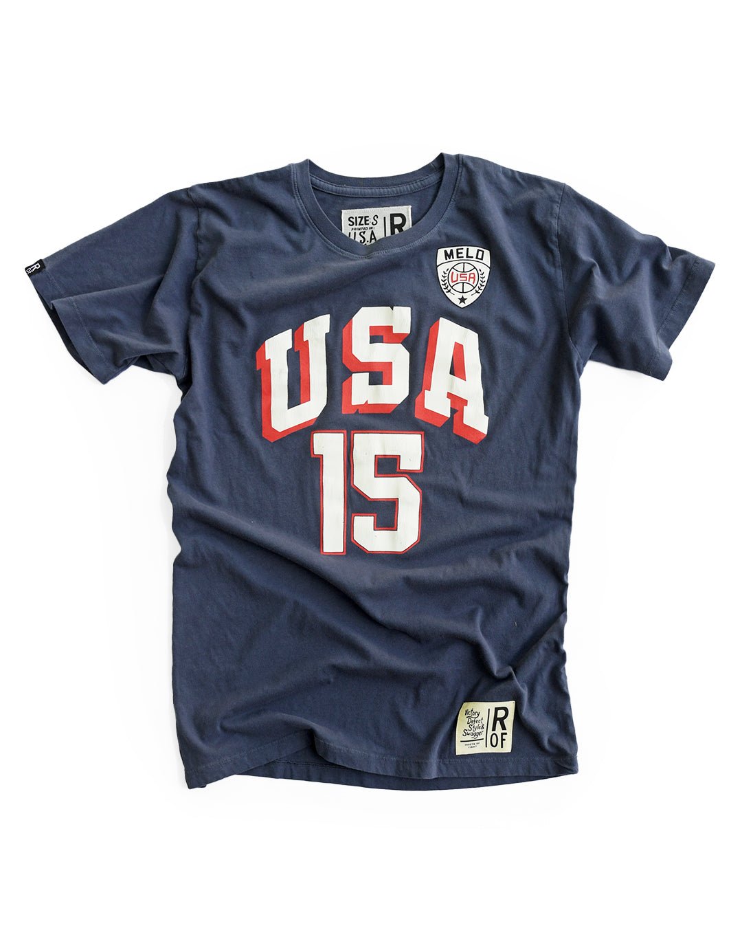 Carmelo Anthony 15 Basketball Navy Tee - Roots of Fight Canada
