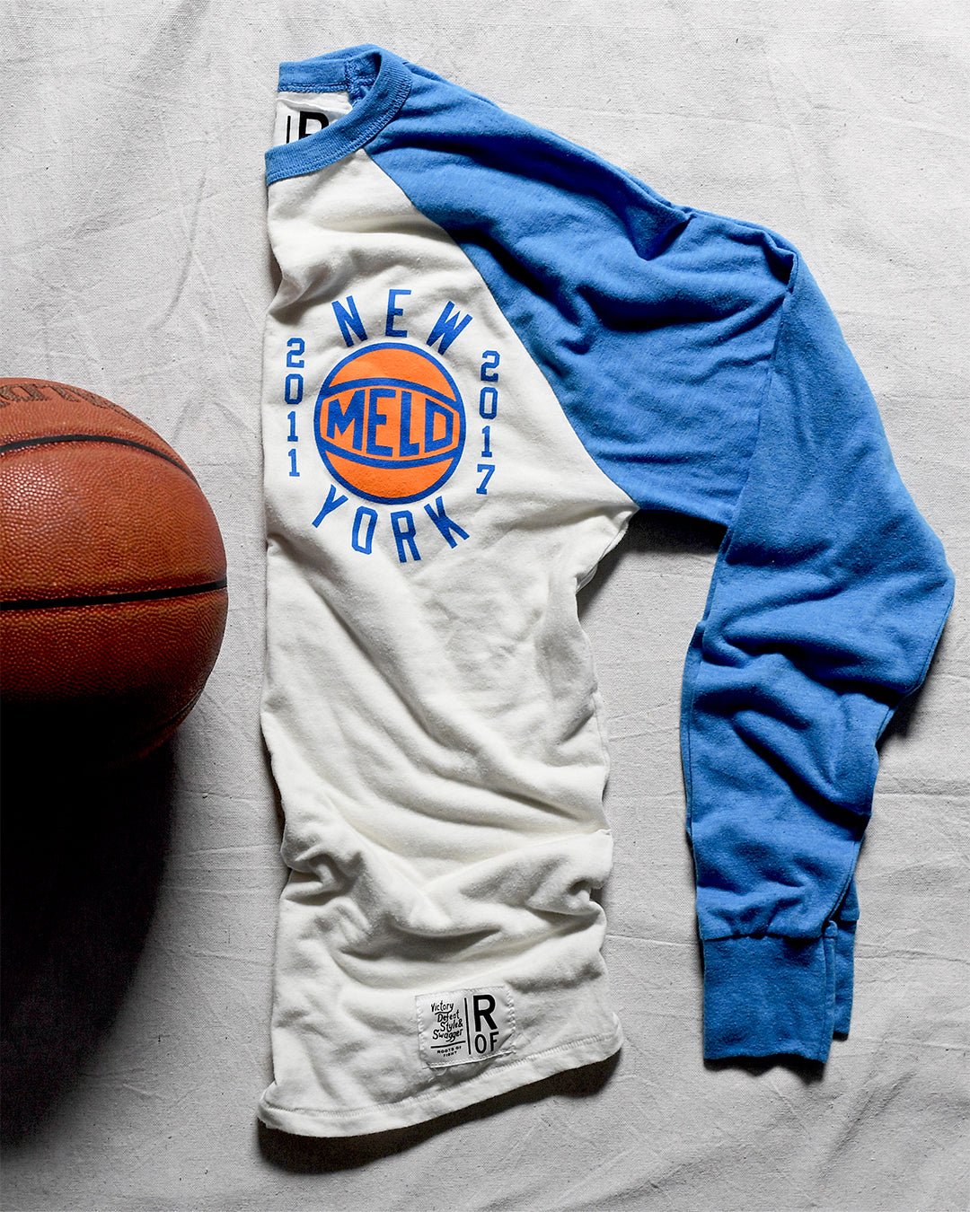 Carmelo Anthony NYC Basketball Blue Raglan Tee - Roots of Fight Canada