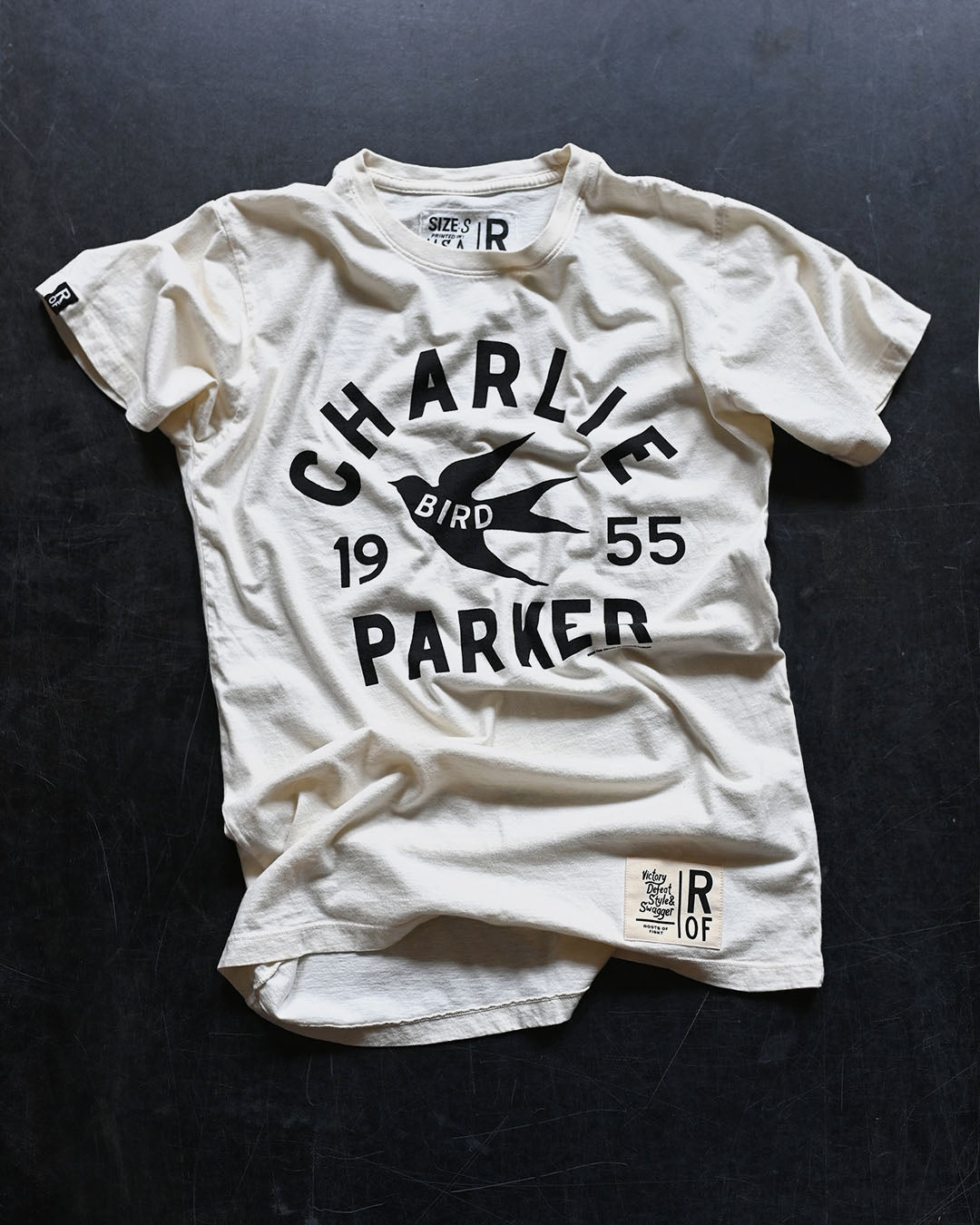Charlie Bird Parker '55 White Tee - Roots of Fight Canada