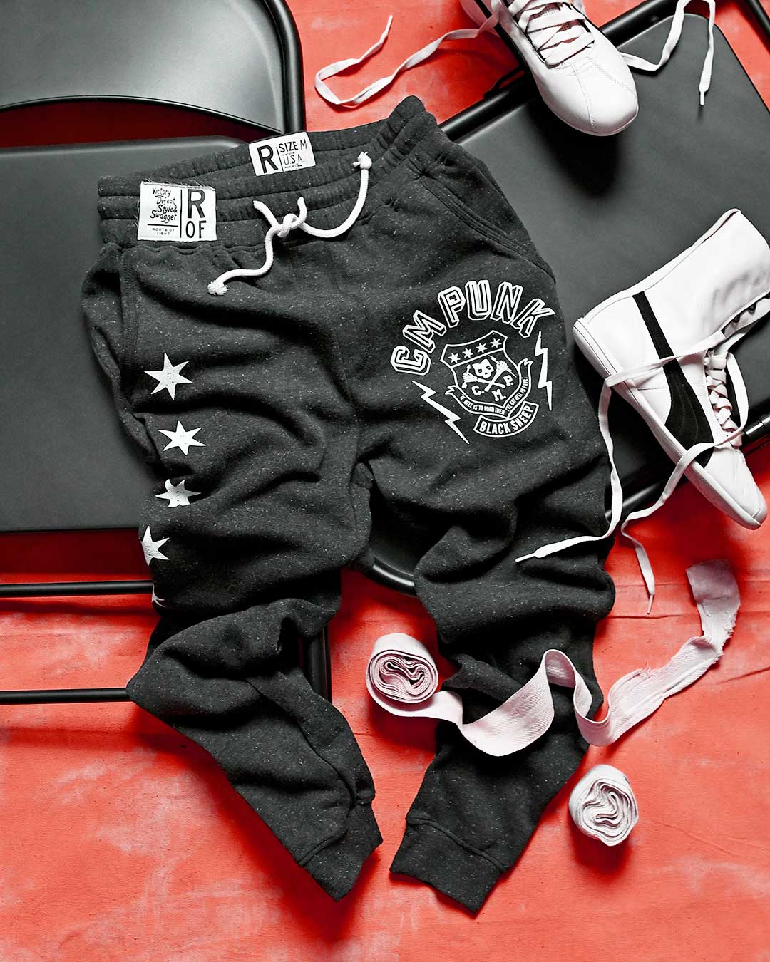 CM Punk 'Black Sheep' Black Sweatpants - Roots of Fight Canada