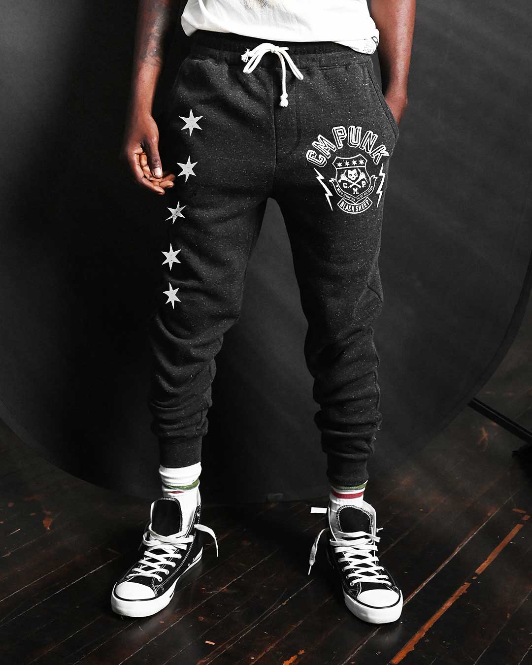 CM Punk 'Black Sheep' Black Sweatpants - Roots of Fight Canada