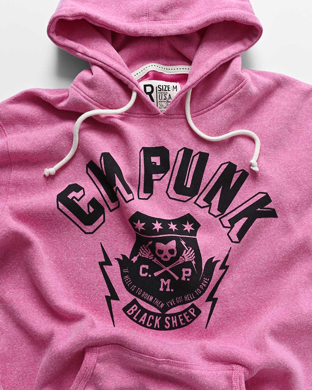 CM Punk 'Black Sheep' Pink PO Hoody - Roots of Fight Canada