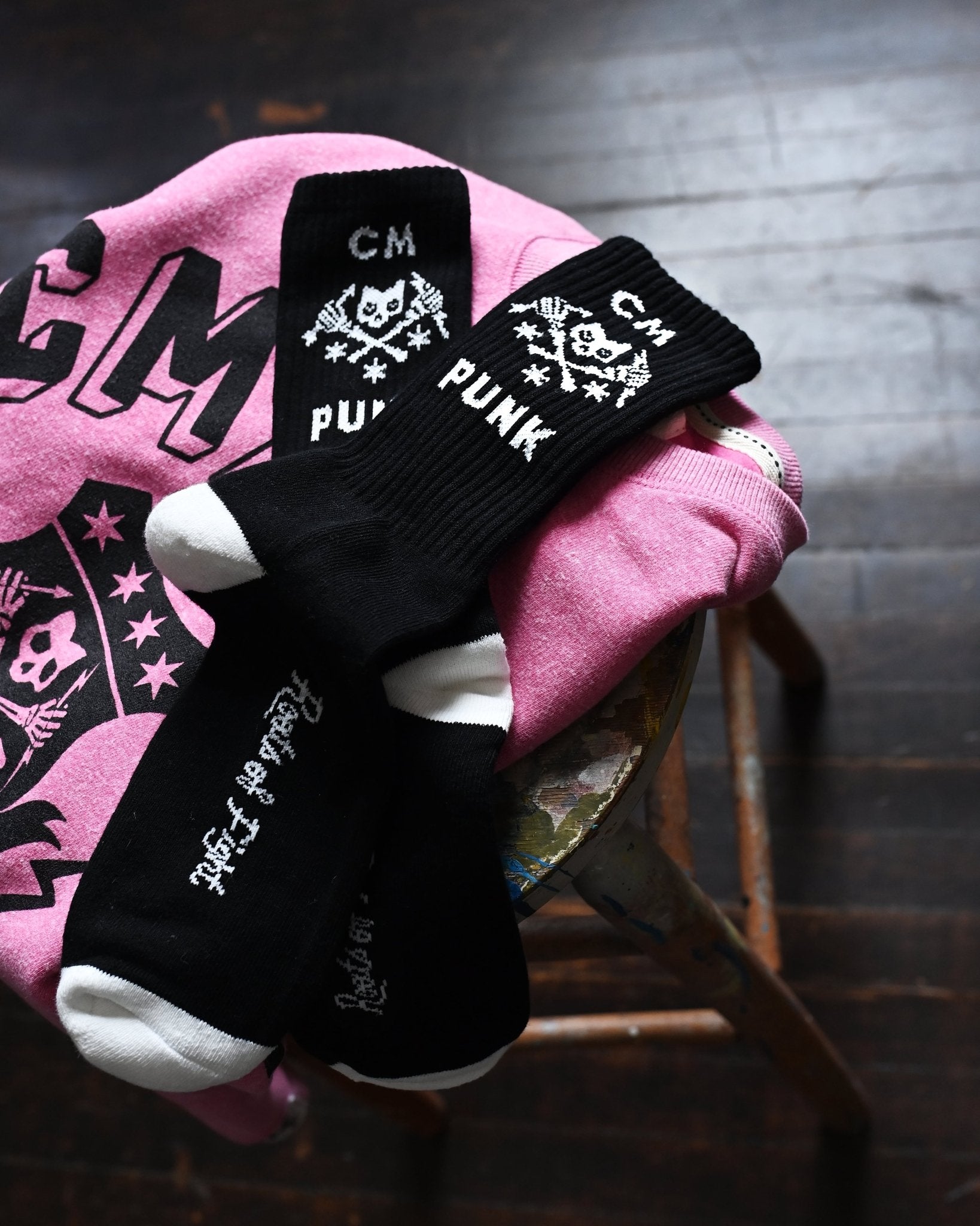 CM Punk Skull Black Socks - Roots of Fight Canada