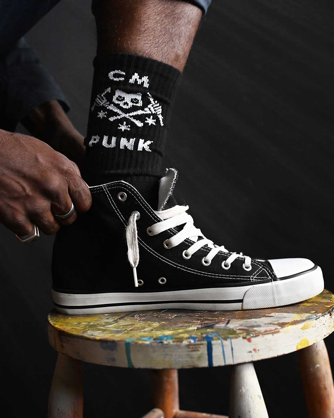 CM Punk Skull Black Socks - Roots of Fight Canada