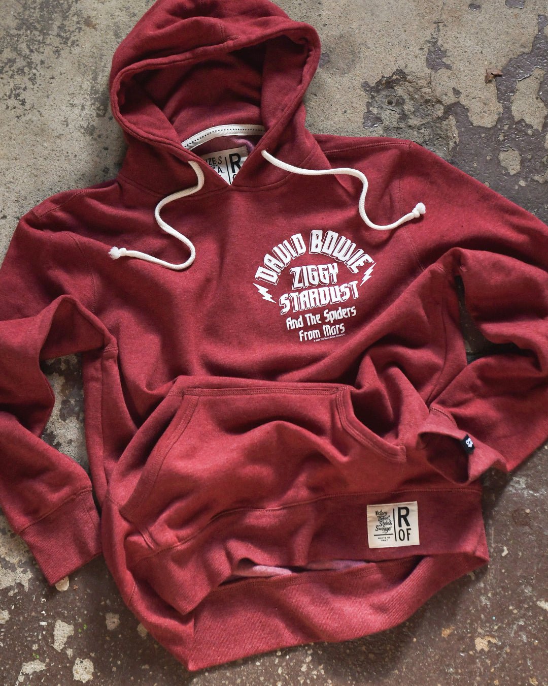 David Bowie Ziggy Stardust '72 Cardinal PO Hoody - Roots of Fight Canada