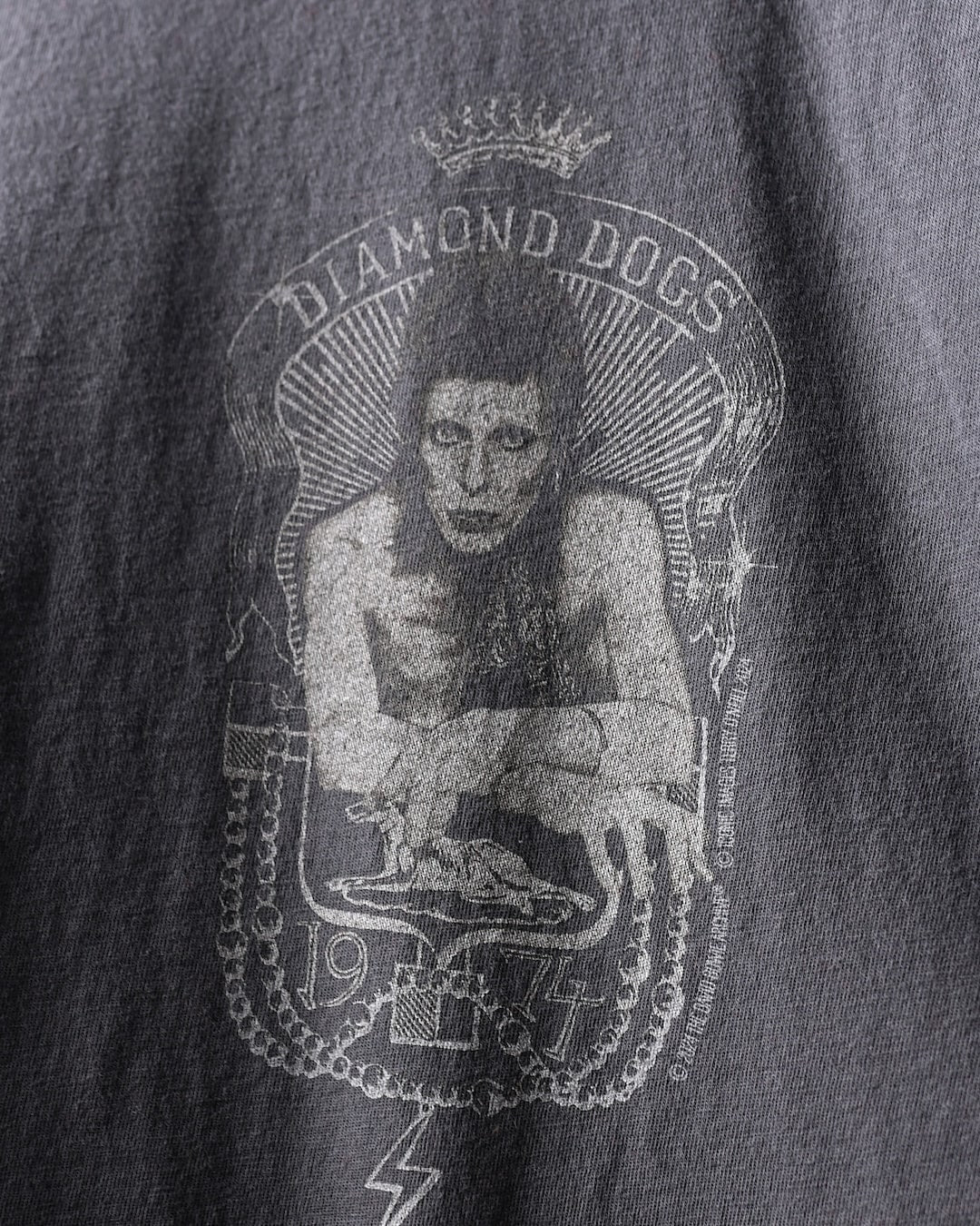 Davie Bowie 1974 Diamond Dogs Vintage Grey Tee - Roots of Fight Canada