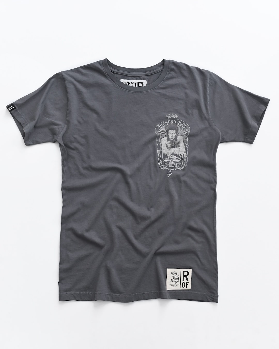 Davie Bowie 1974 Diamond Dogs Vintage Grey Tee - Roots of Fight Canada