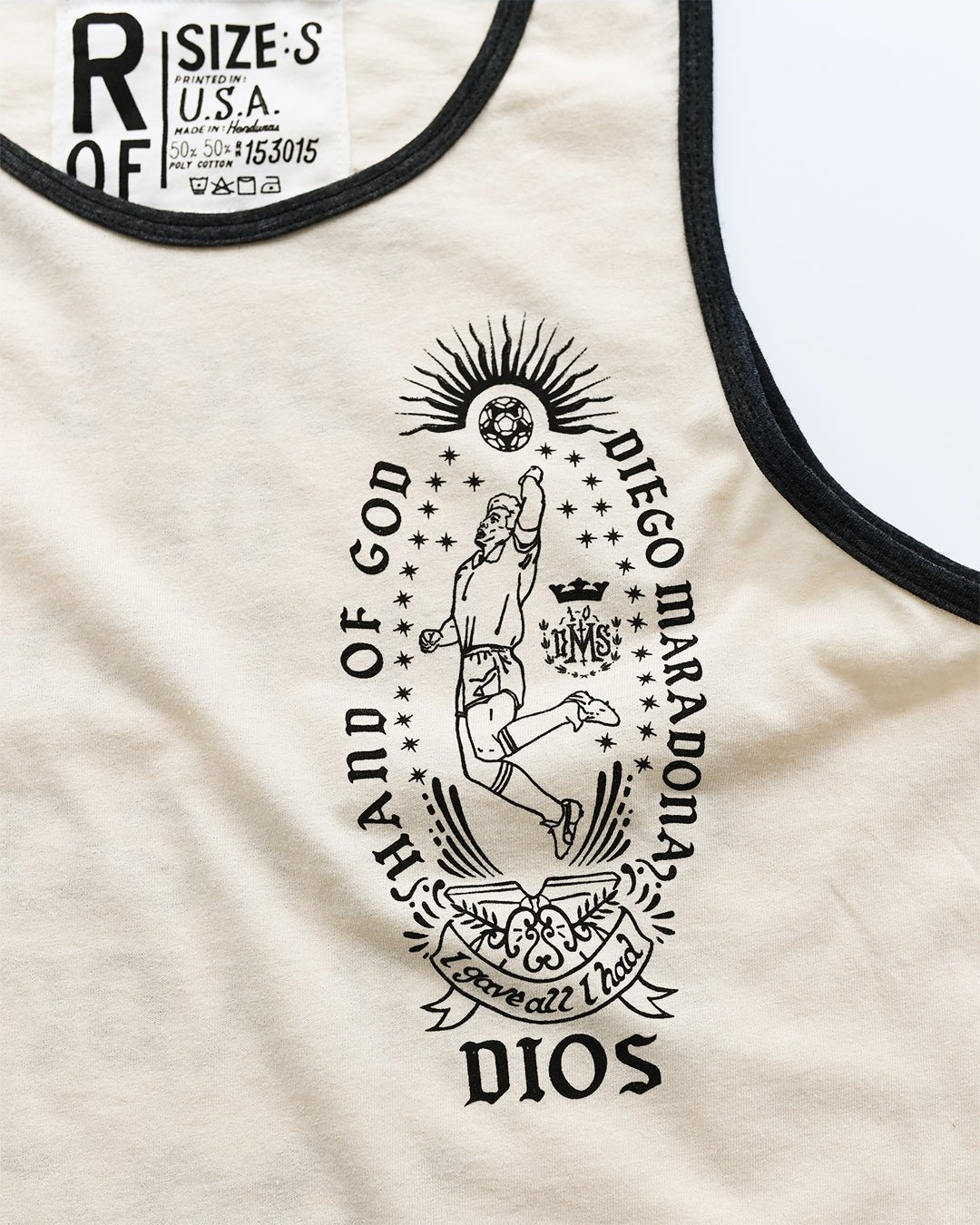 Diego Maradona Hand of God '86 White Tank - Roots of Fight Canada
