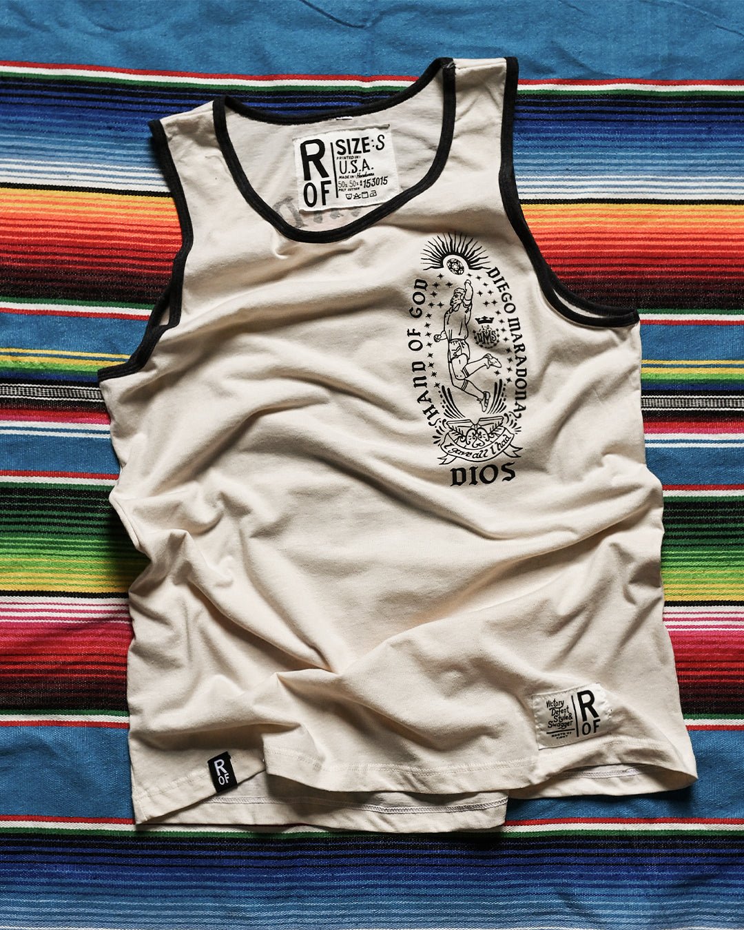 Diego Maradona Hand of God '86 White Tank - Roots of Fight Canada