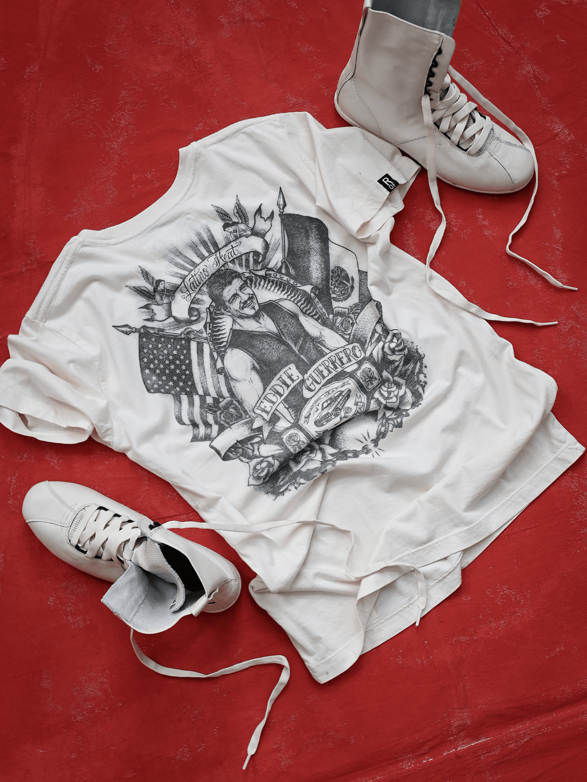 Eddie Guerrero Latino Heat White Tee - Roots of Fight Canada