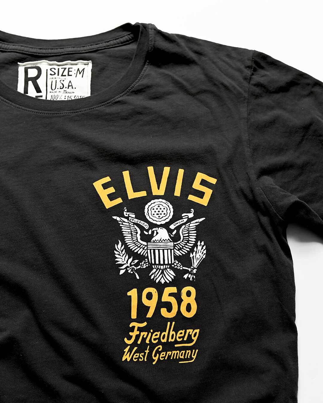 Elvis 32nd Armor '58 Germany Black Tee - Roots of Fight Canada