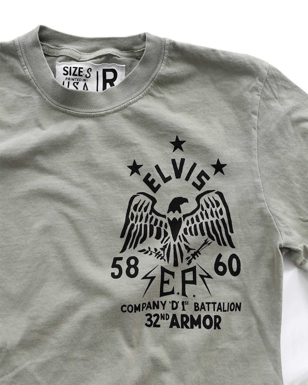 Elvis Company D Khaki Long Sleeve Tee - Roots of Fight Canada