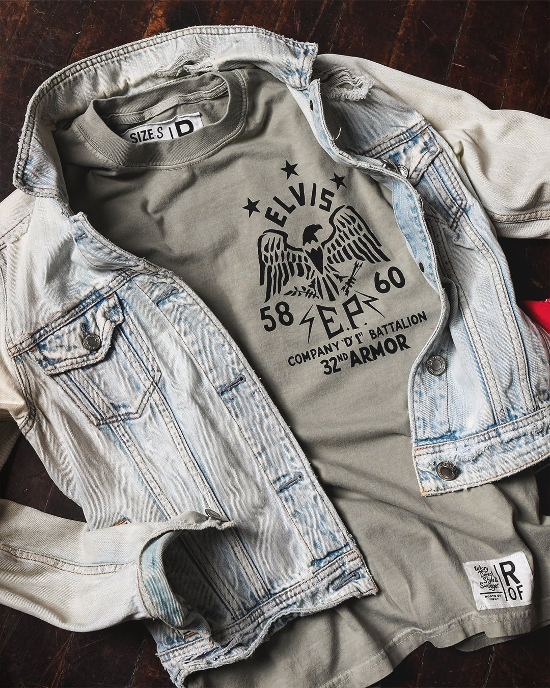 Elvis Company D Khaki Long Sleeve Tee - Roots of Fight Canada