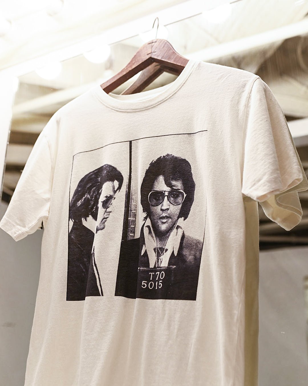 Elvis Presley Mug Shot Photo White Tee - Roots of Fight Canada