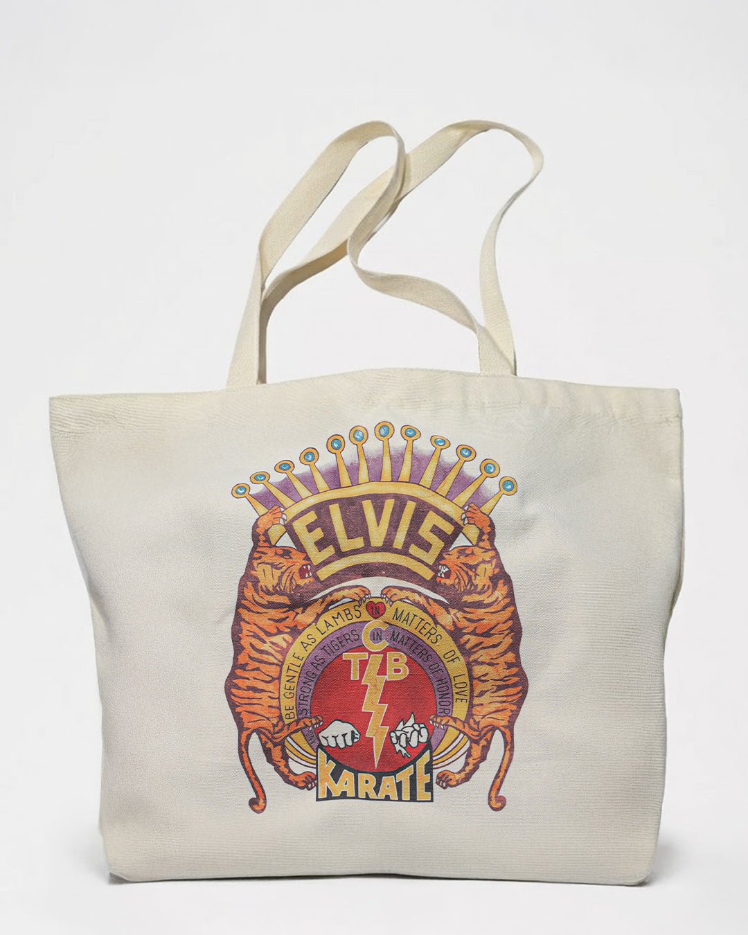 Elvis TCB Karate Ivory Tote Bag - Roots of Fight Canada