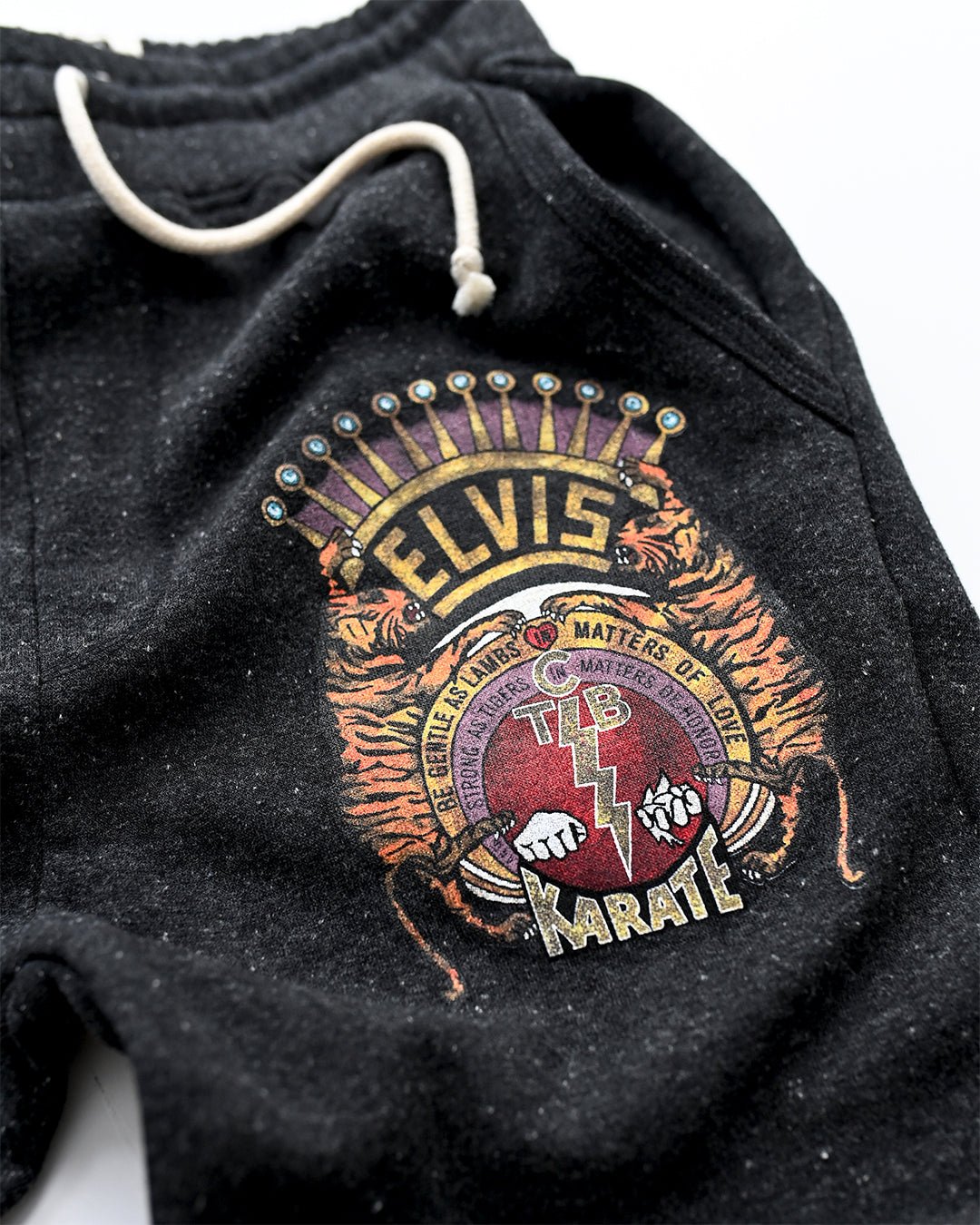 Elvis TCB Tiger Crest Black Sweatpants - Roots of Fight Canada
