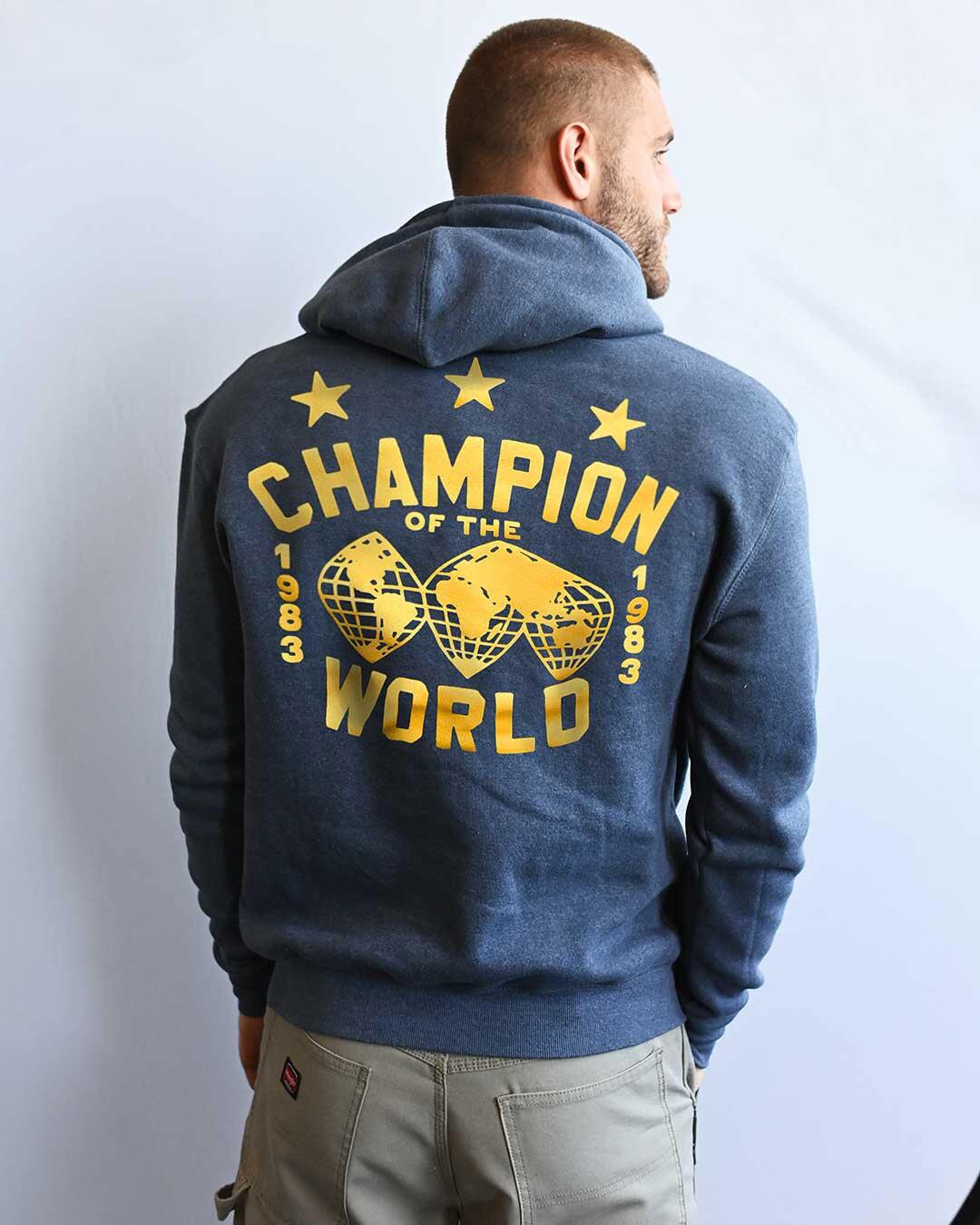 Iron Sheik '83 Champ Navy PO Hoody - Roots of Fight Canada