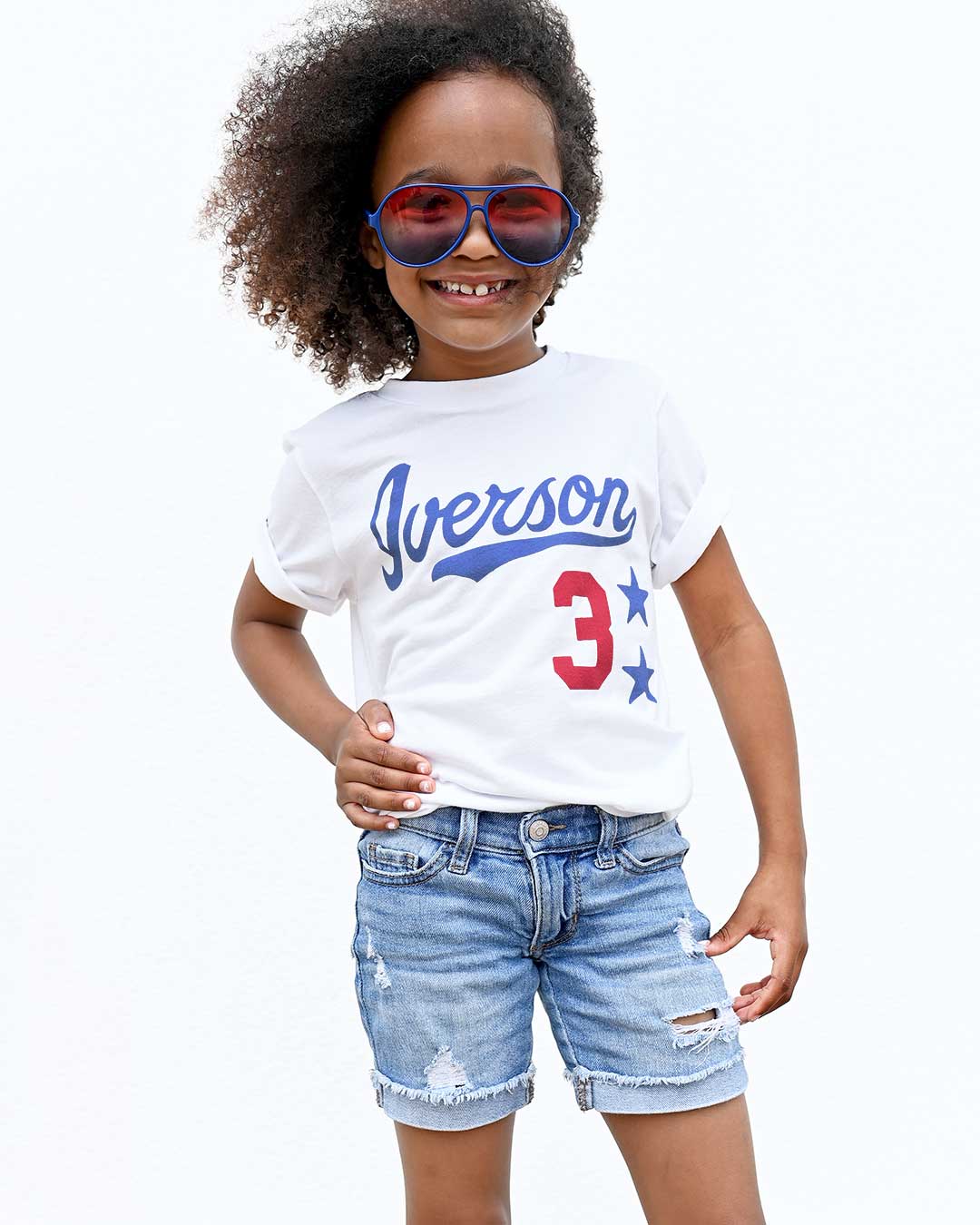 Iverson #3 White Kid's Tee - Roots of Fight Canada