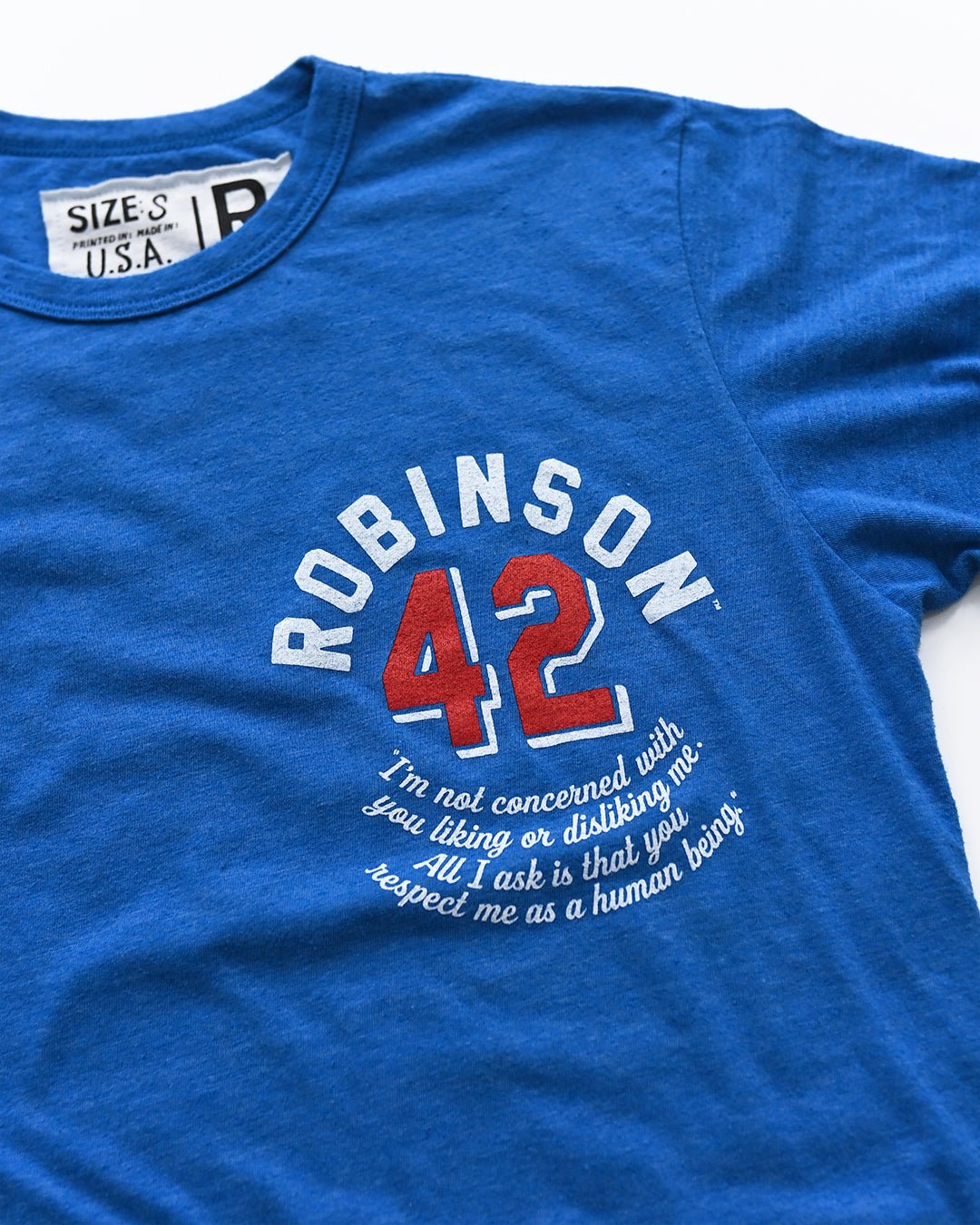 Jackie Robinson Respect 42 Blue Triblend Tee - Roots of Fight Canada