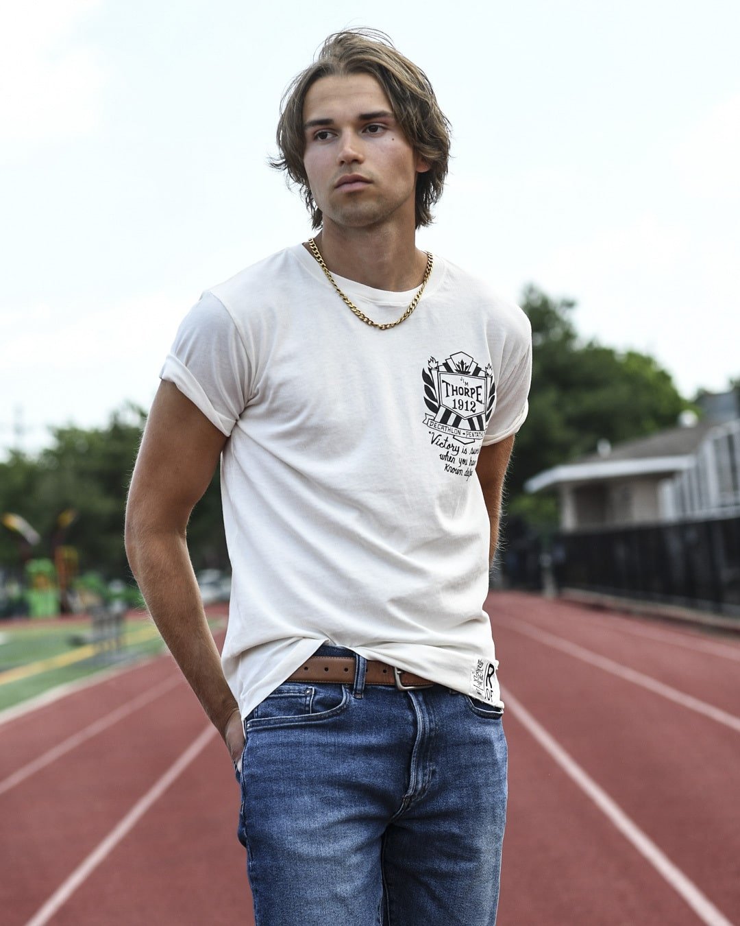 Jim Thorpe Games 1912 White Tee - Roots of Fight Canada