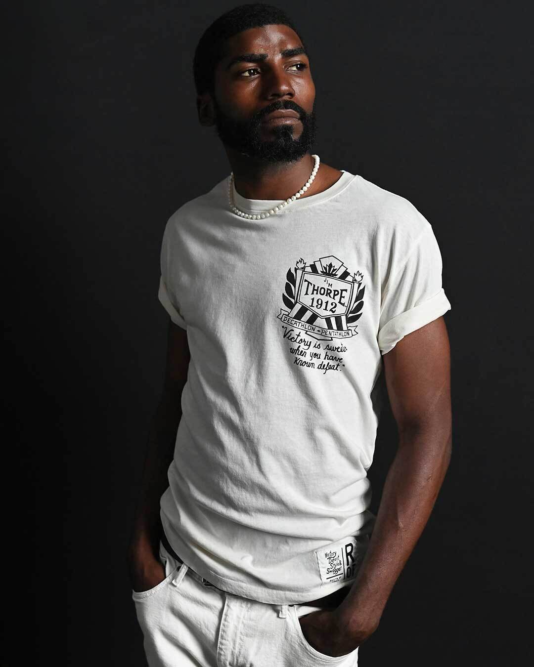 Jim Thorpe Games 1912 White Tee - Roots of Fight Canada