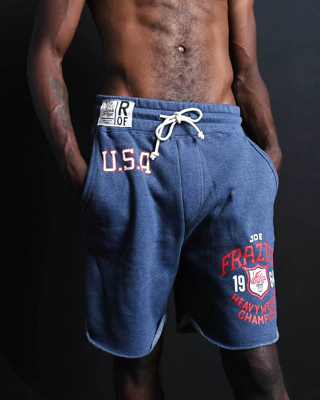 Joe Frazier Games 1964 Navy Shorts - Roots of Fight Canada