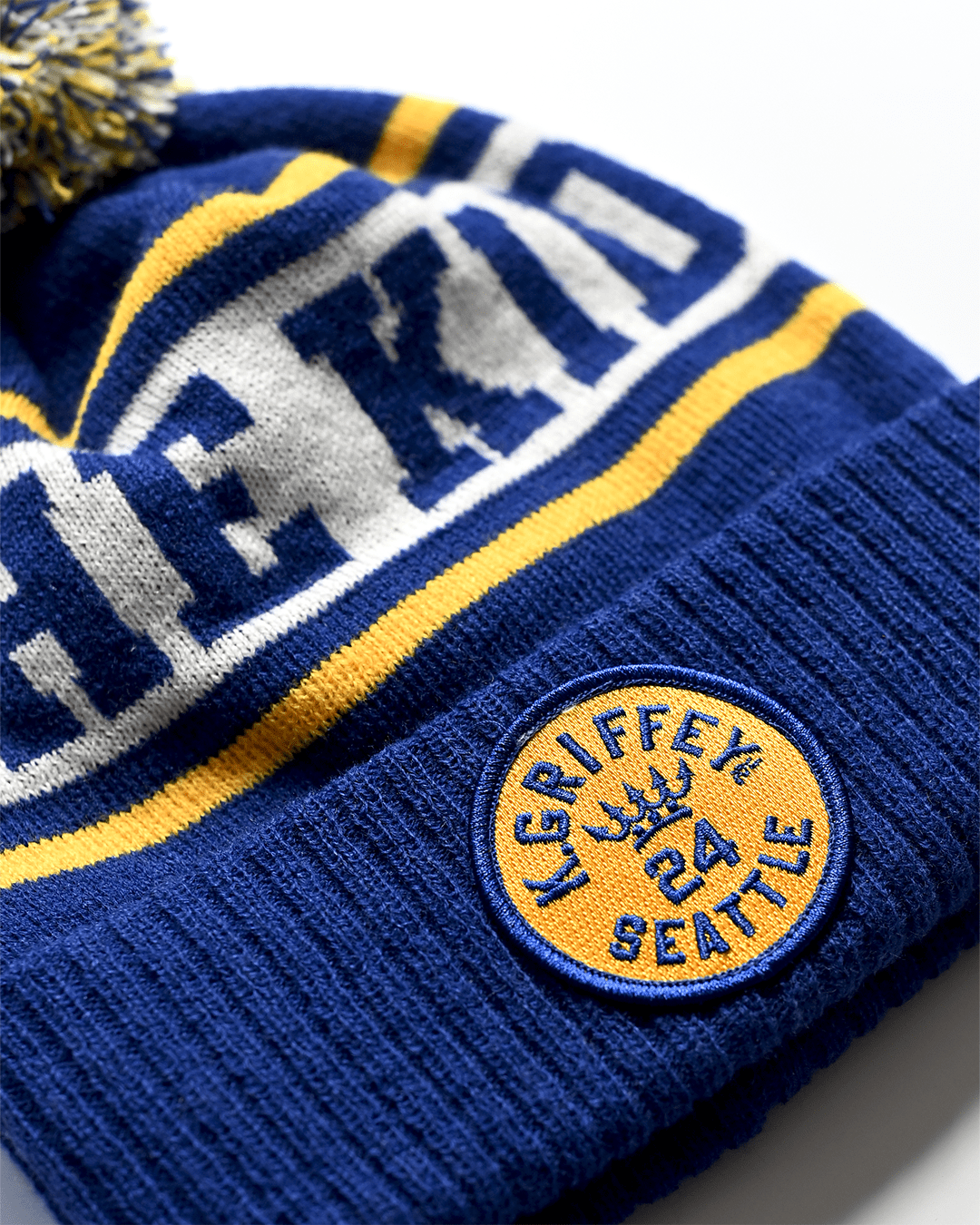 Ken Griffey Jr. 'The Kid' Blue Pom Pom Beanie - Roots of Fight Canada